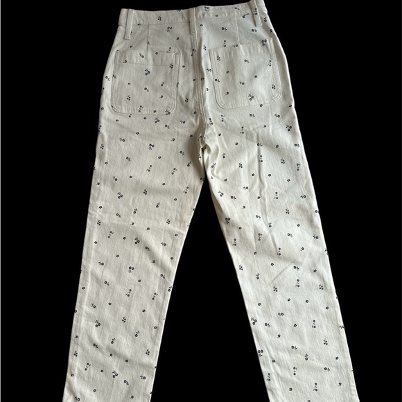 J.CREW Straight Leg Crop White With Flower Design Jeans Size 27T BNWT - Picture 5 of 13